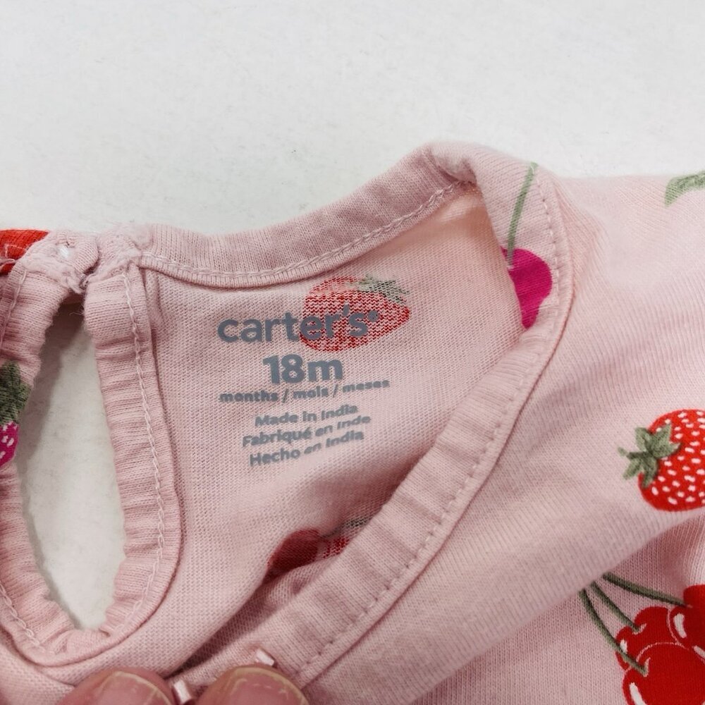 Carters Baby Girls 18 Months Fruit & Polka Dot Bodysuit Pants 3 Piece Set 1703 - Picture 4 of 9